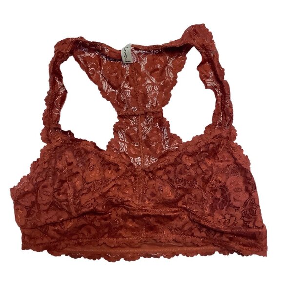 Rust Lace Racerback Bralette By Lovies By MG M/L Nylon & Spandex - Picture 1 of 5